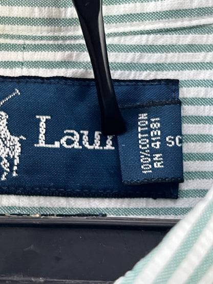 Ralph Lauren® Green & White Stripes Seersucker | Chest: 24.5 | L/XL | Shirt | Cotton