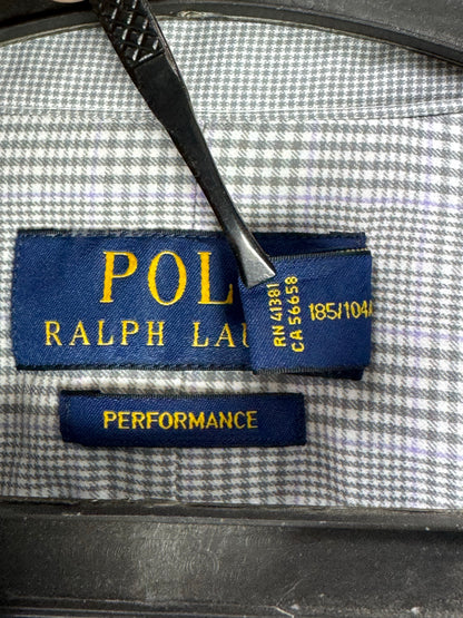 Ralph Lauren® XXL | Chest 27.5" | Grey Prince of Whales Check | Performance Shirt | Nylon-Elastane | 3357