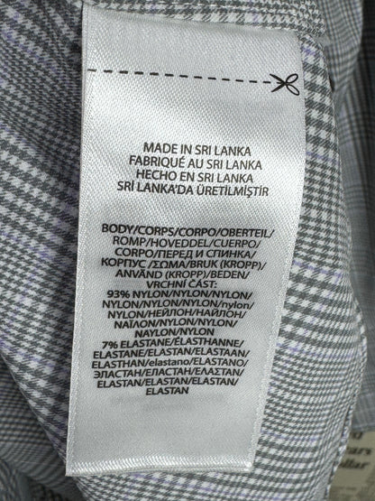 Ralph Lauren® XXL | Chest 27.5" | Grey Prince of Whales Check | Performance Shirt | Nylon-Elastane | 3357