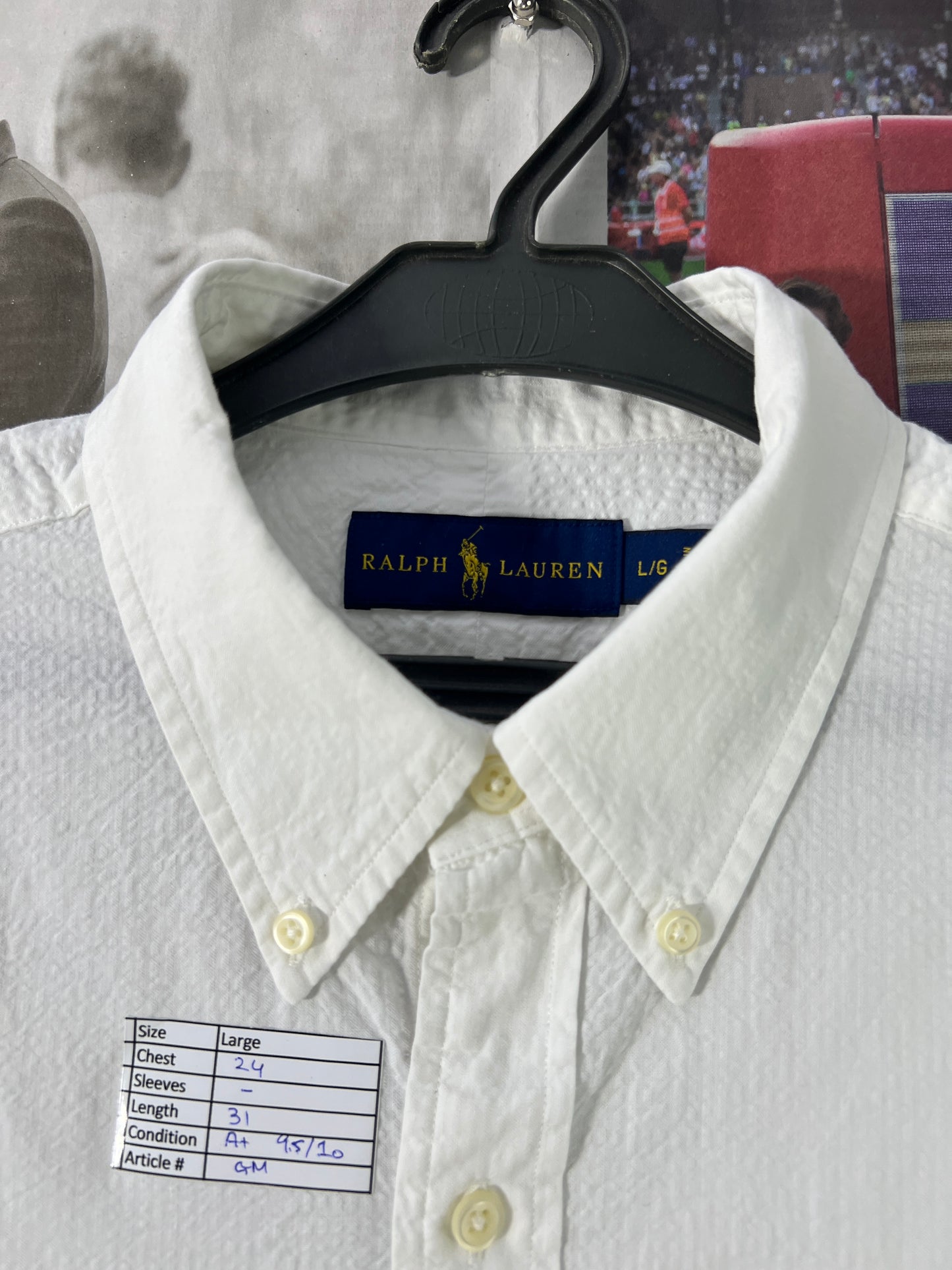 Ralph Lauren® White Seersucker Fabric – (Chest: 24)