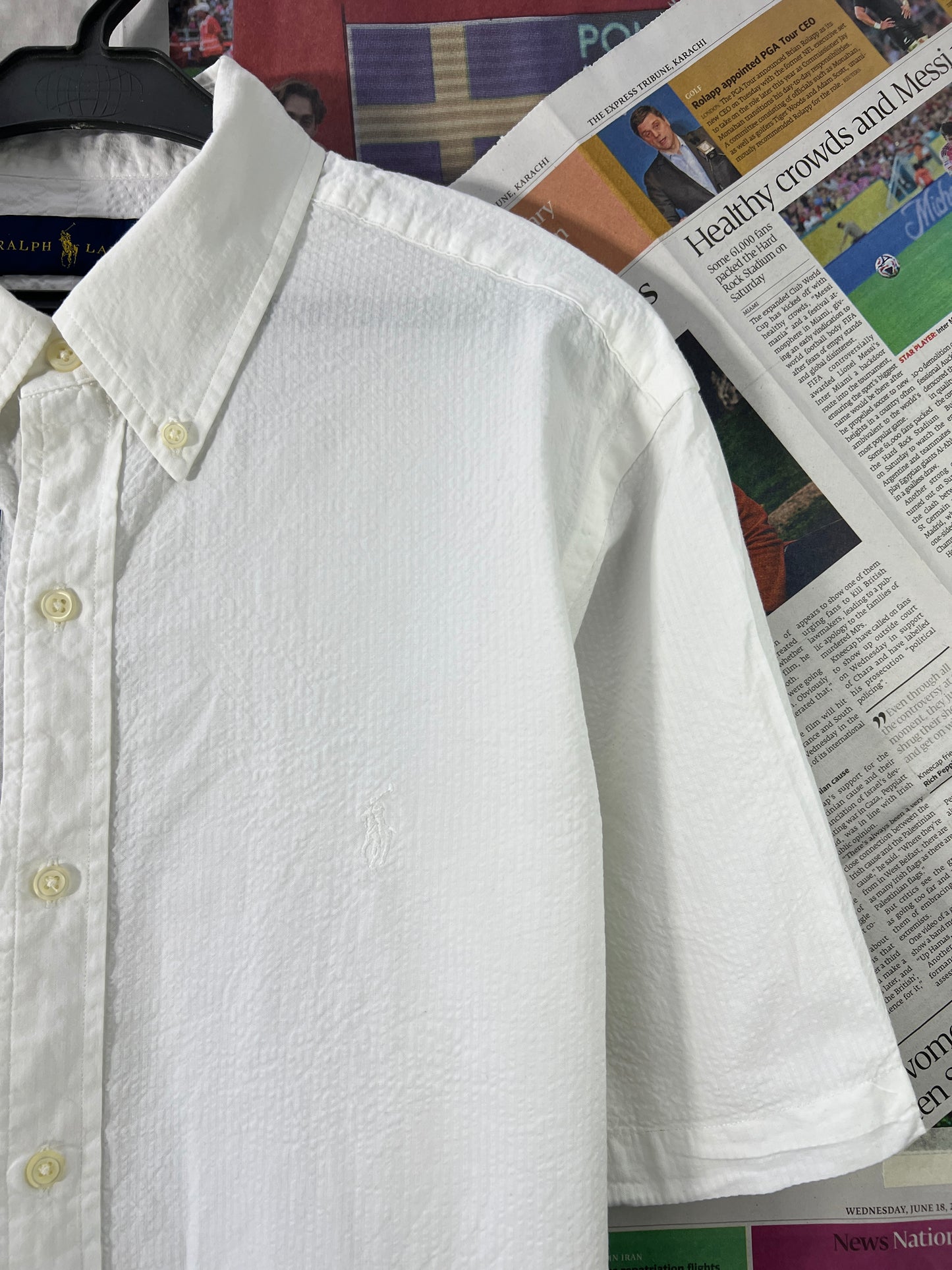 Ralph Lauren® White Seersucker Fabric – (Chest: 24)