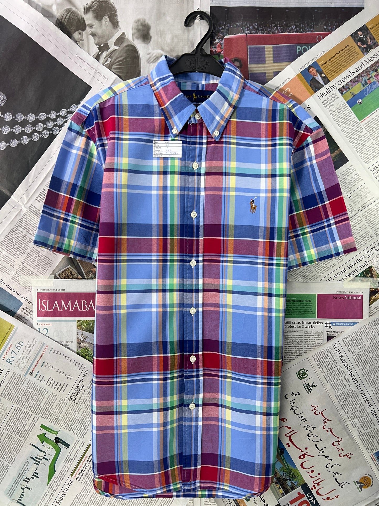 Ralph Lauren® Blue & Red Plaid Check– (Chest: 21)