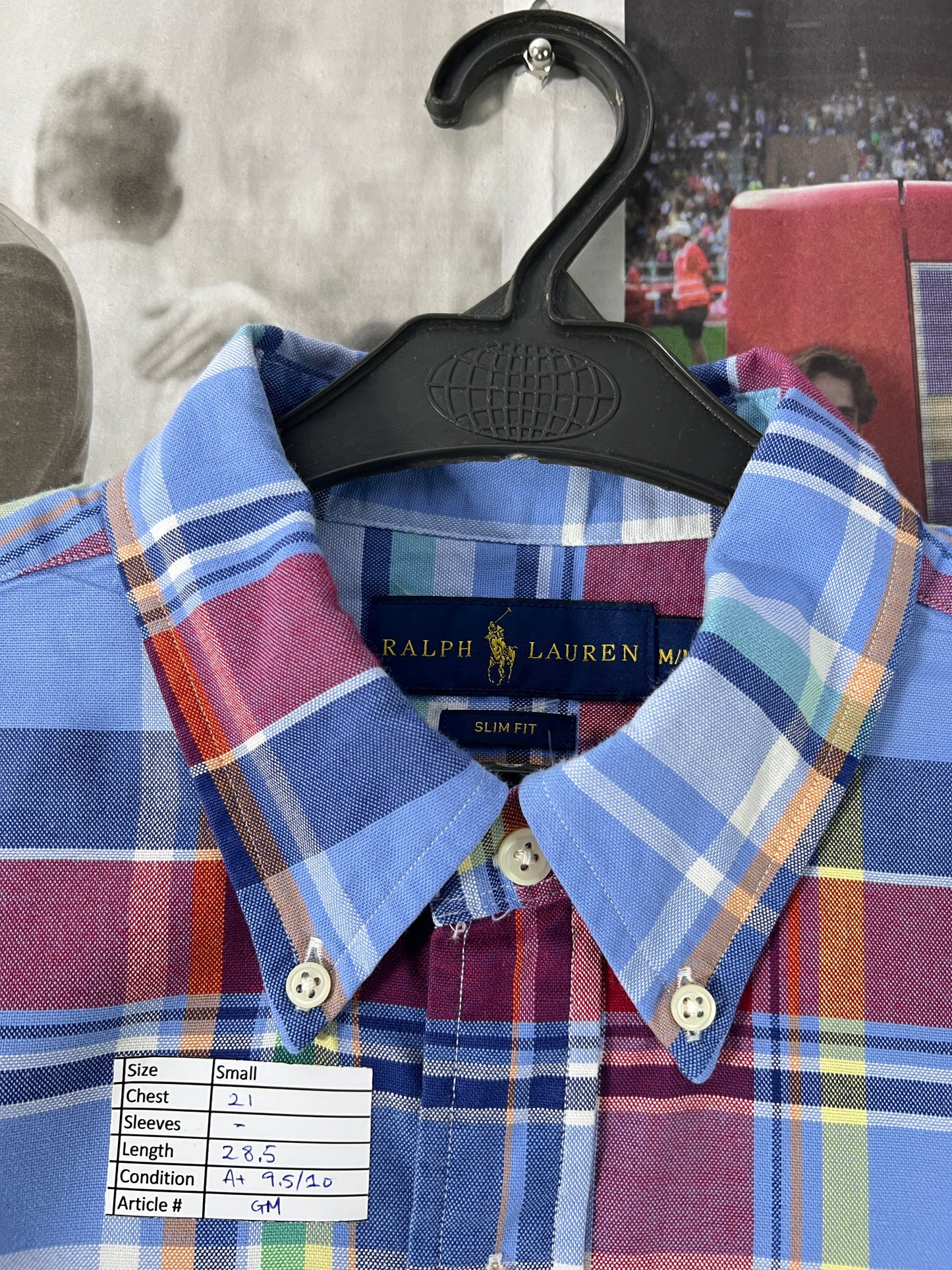 Ralph Lauren® Blue & Red Plaid Check– (Chest: 21)