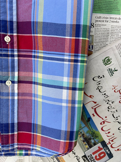 Ralph Lauren® Blue & Red Plaid Check– (Chest: 21)