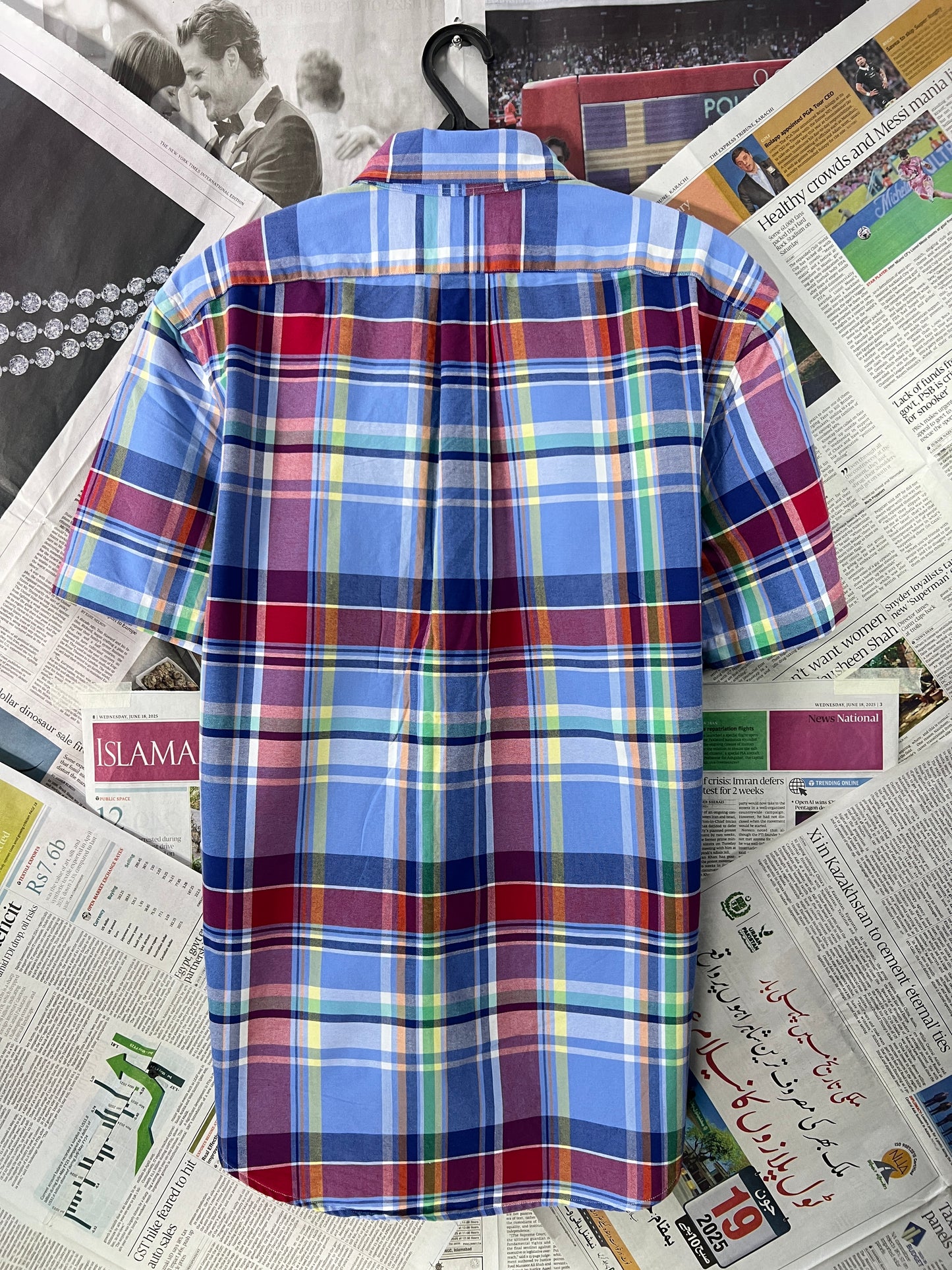 Ralph Lauren® Blue & Red Plaid Check– (Chest: 21)