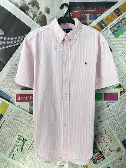 Ralph Lauren® Pink & White Stripes Seersucker – (Chest: 23)