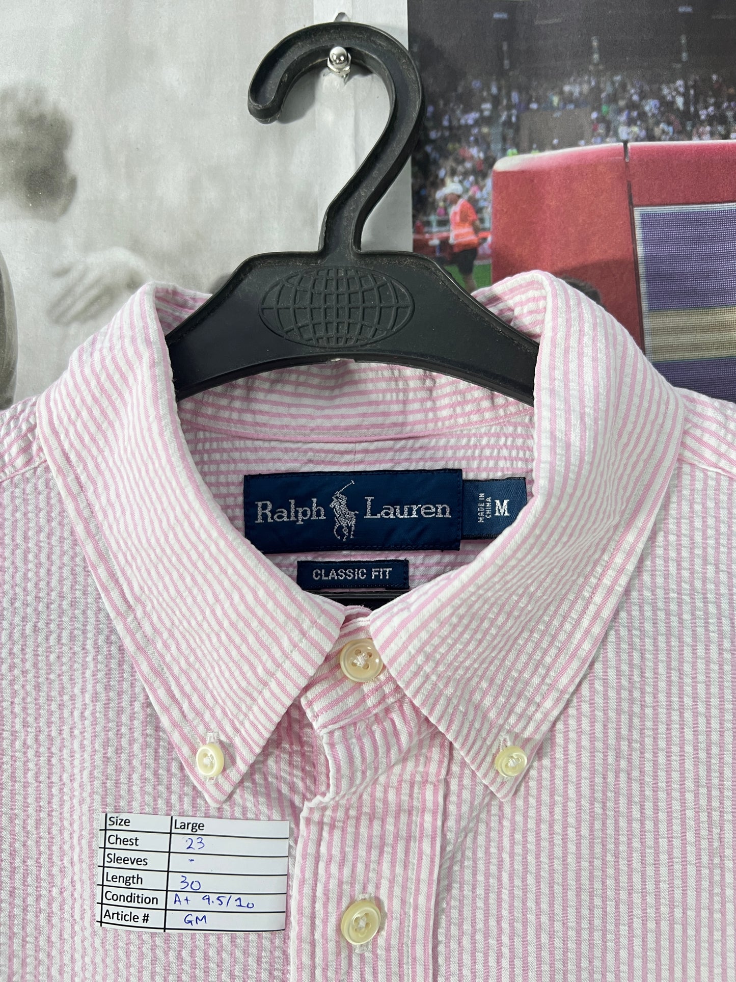 Ralph Lauren® Pink & White Stripes Seersucker – (Chest: 23)