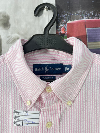 Ralph Lauren® Pink & White Stripes Seersucker – (Chest: 23)