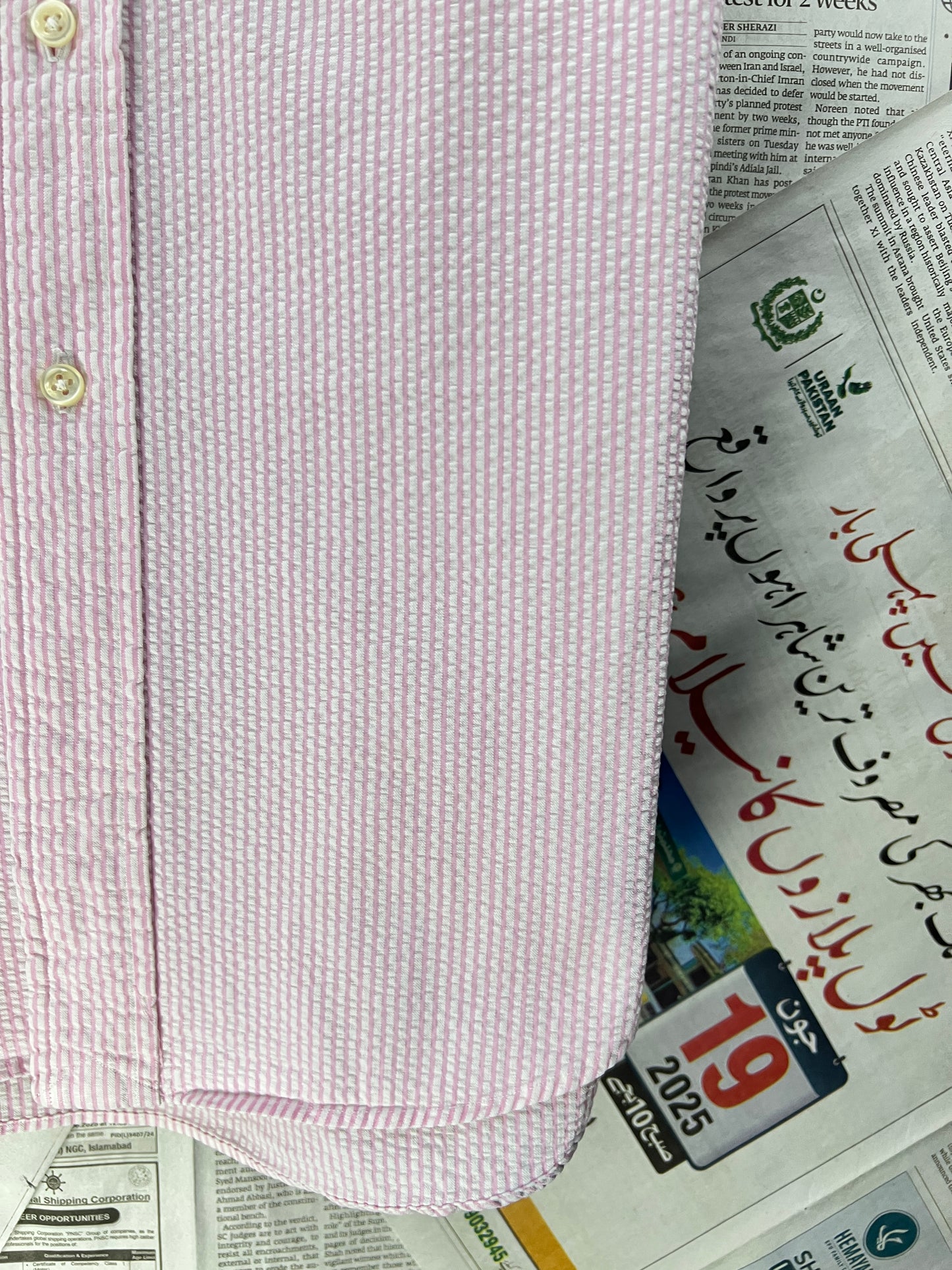 Ralph Lauren® Pink & White Stripes Seersucker – (Chest: 23)