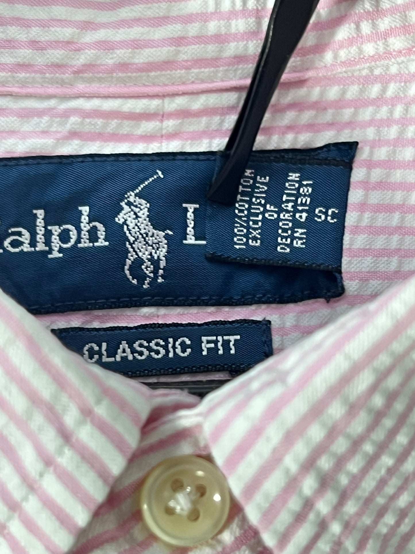 Ralph Lauren® Pink & White Stripes Seersucker – (Chest: 23)