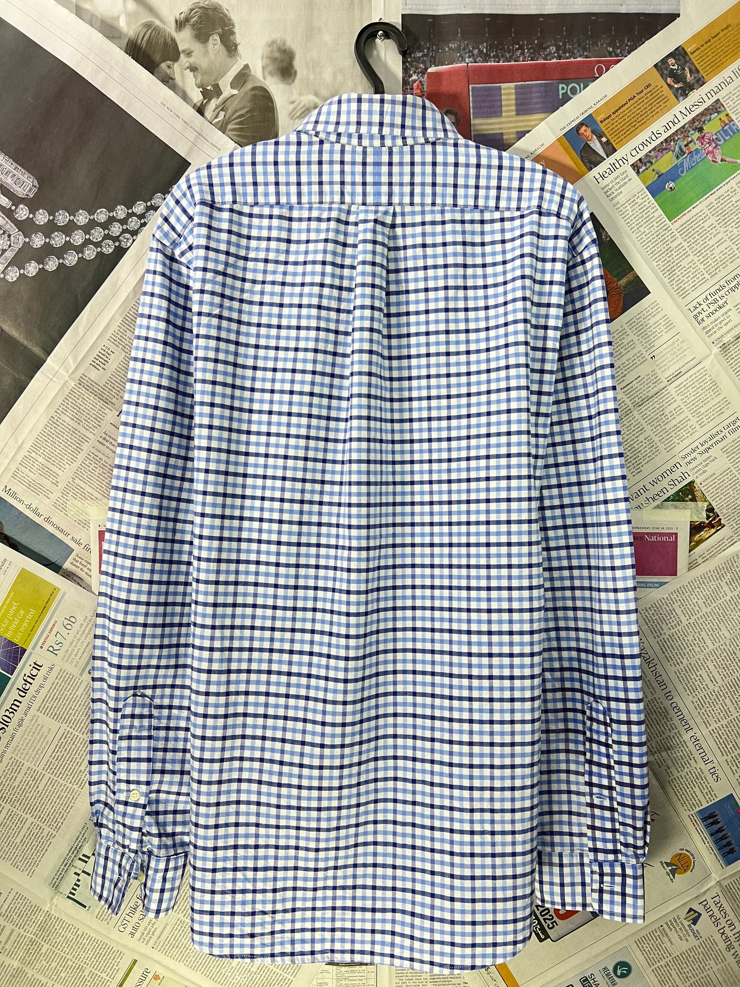 Ralph Lauren® Blue & White Check Oxford – (Chest: 24.5)