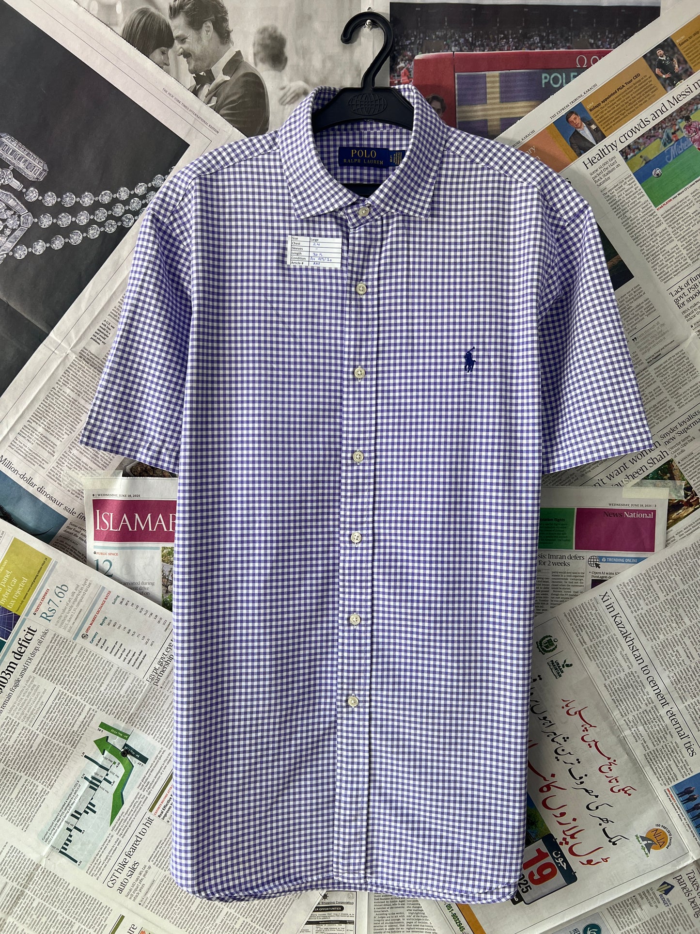 Ralph Lauren® Purple & White Oxford – (Chest: 24)