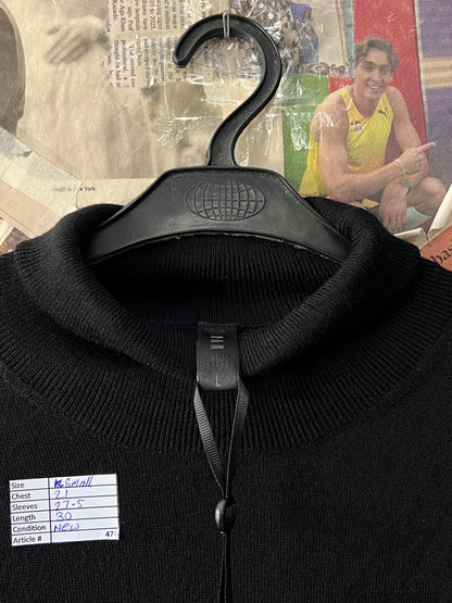 MAN® Small | Chest 21 | Black | High Neck Sweater | Acrylic-Wool Blend | 474