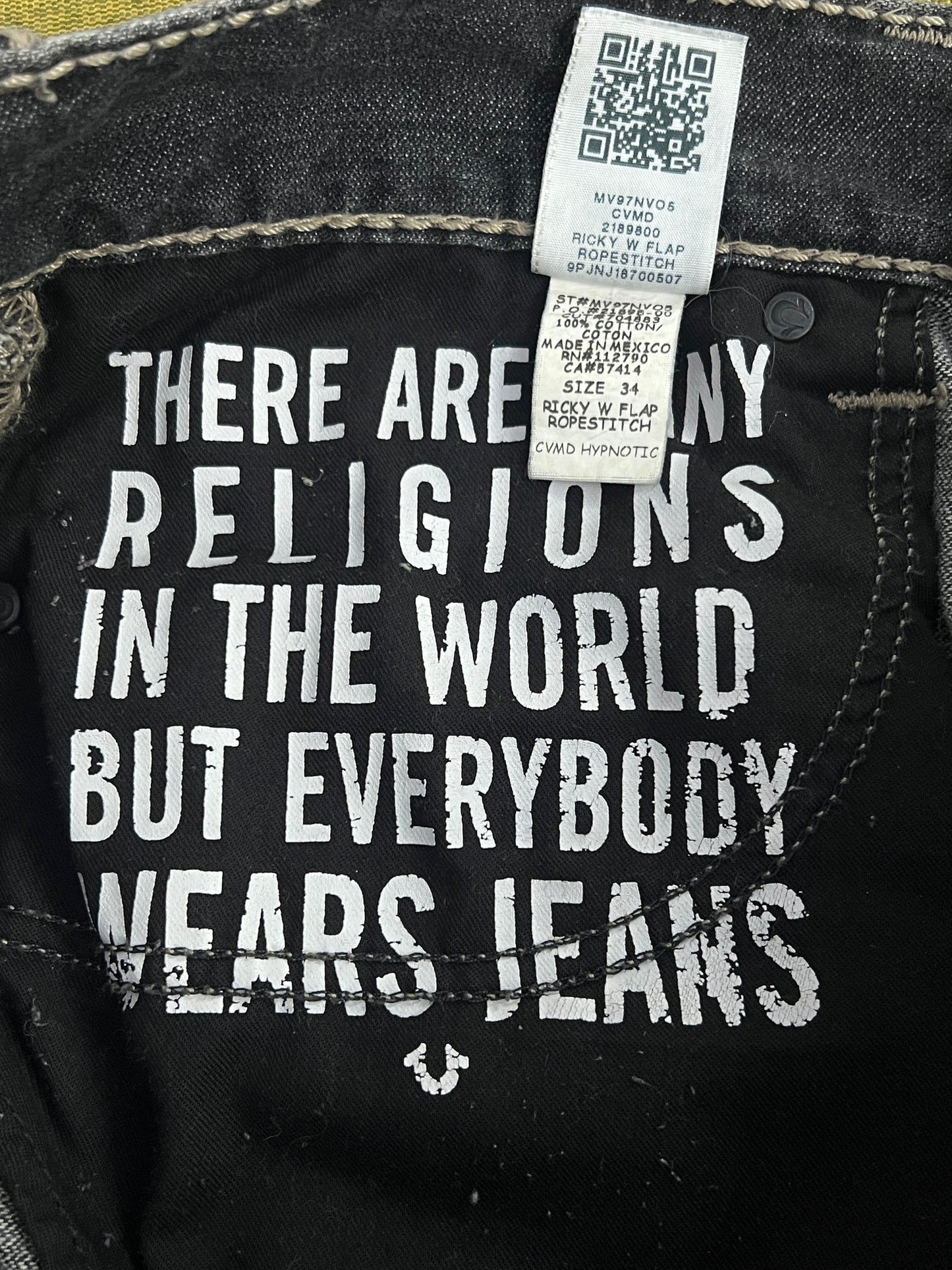 True Religion® Waist 34 | Denim Pants | Ricky Relaxed Straight | Vintage | 1084