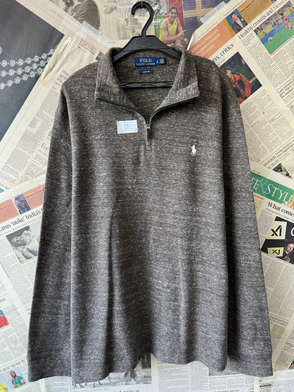 Ralph Lauren® XL | Chest 26 | Cedar Wood | Quarter Zipper | Cotton | 519