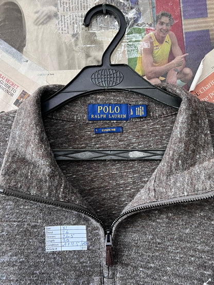 Ralph Lauren® XL | Chest 26 | Cedar Wood | Quarter Zipper | Cotton | 519