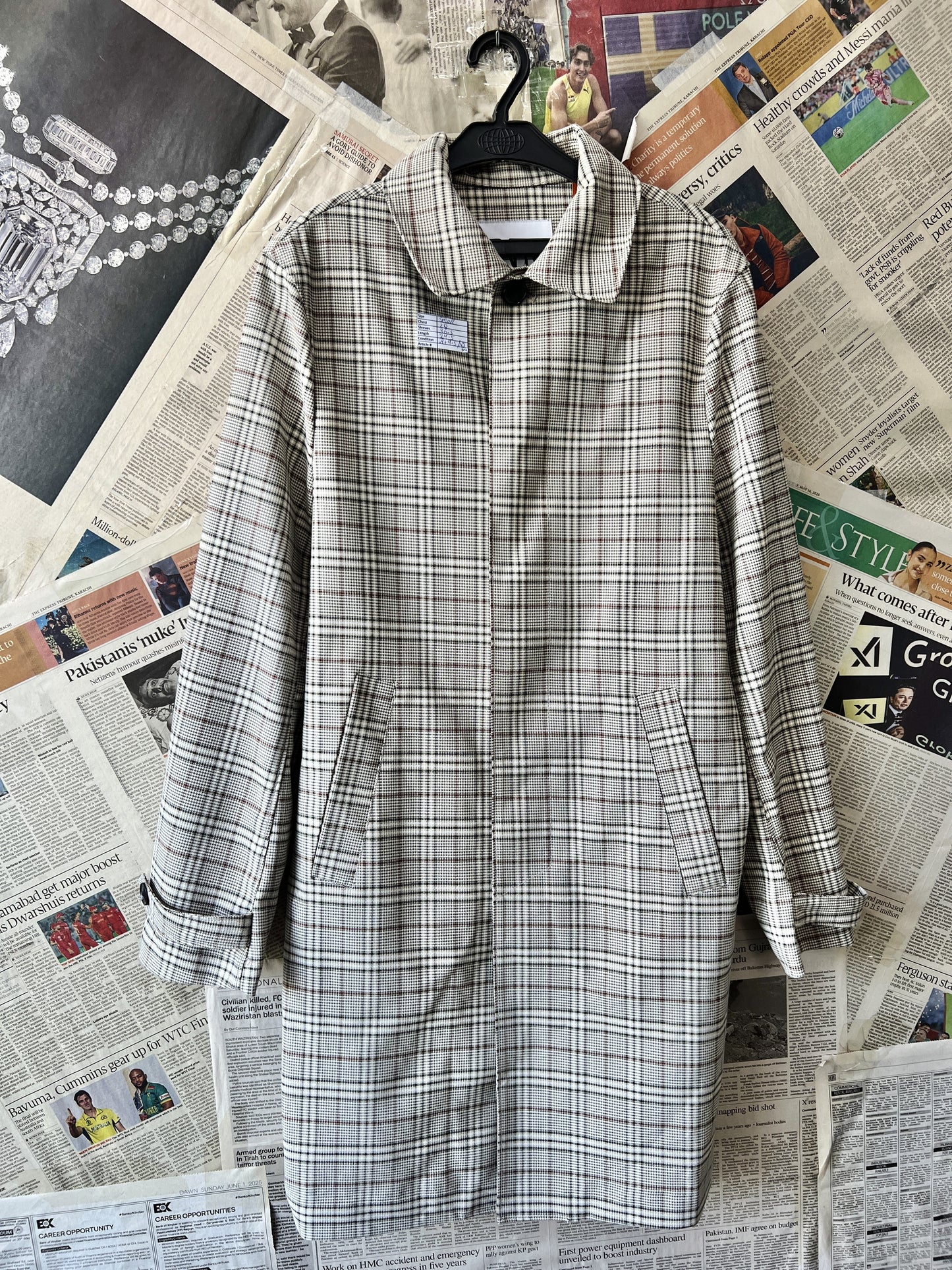 Zara® Small | Chest 20 | Beige | Long Coat | Poly-Viscose-Elastane | 508