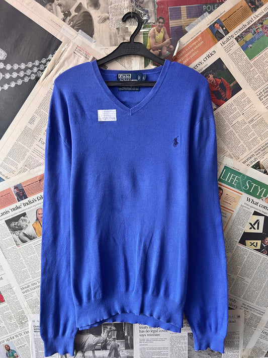 Ralph Lauren® Large | Chest 24 | Blue | Sweater | Pima Cotton | 516