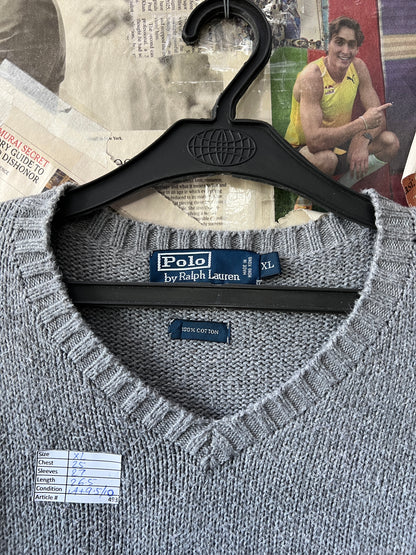 Ralph Lauren® XL | Chest 25 | Grey | Knit Sweater | Cotton | 493