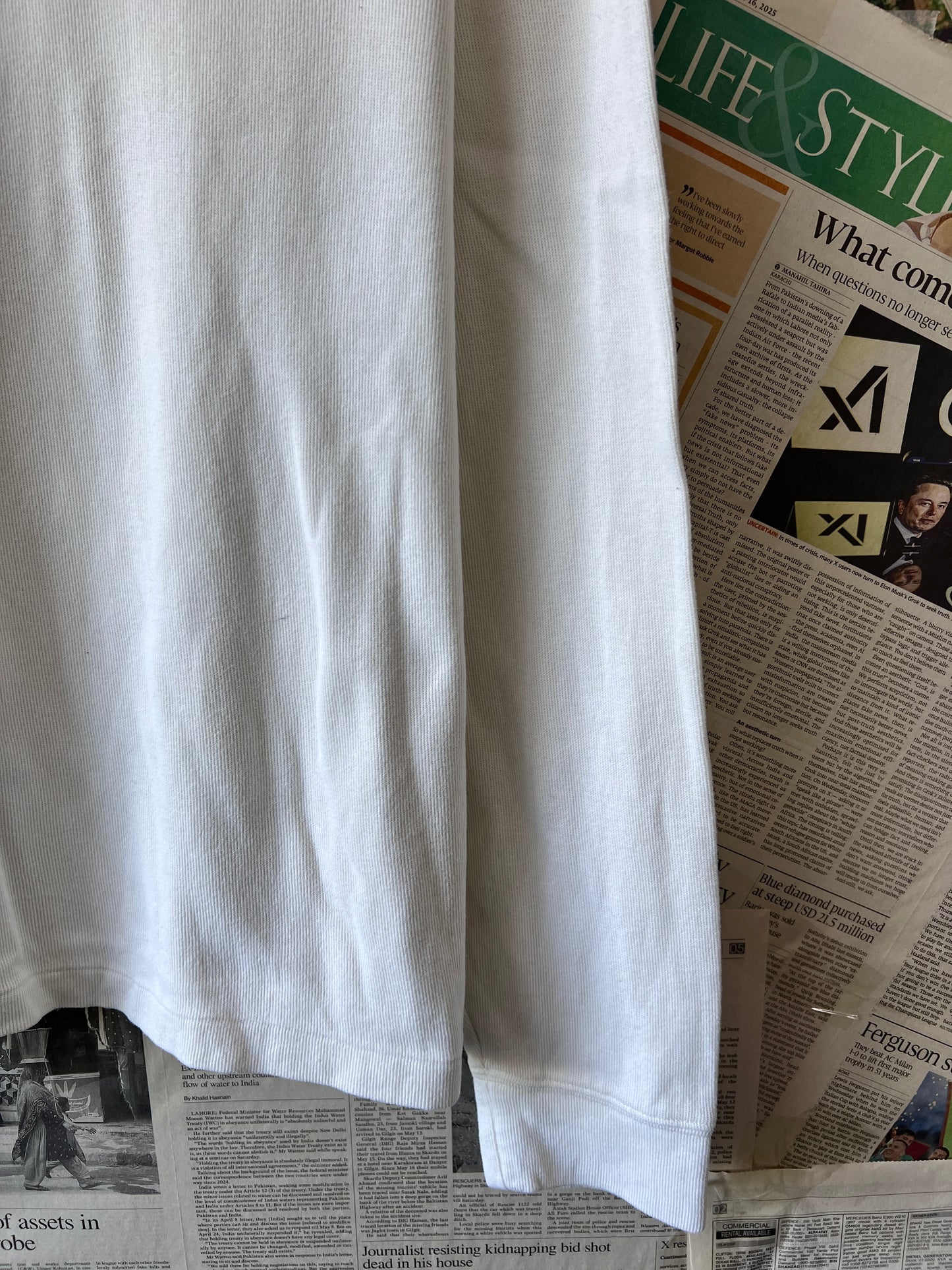 Ralph Lauren® XL | Chest 25.5 | Off White | Quarte Zip Knit Sweater | Cotton | 733