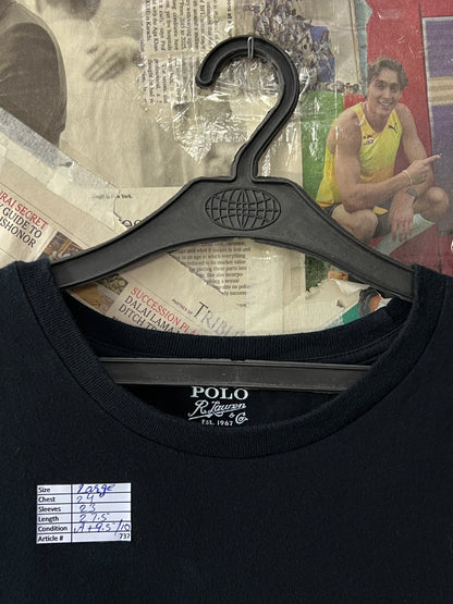 Ralph Lauren® Large | Chest 24 | Black | Light Sweat Shirt | Cotton | 737