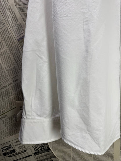 Ralph Lauren® Medium | Chest 21.5" | White with Bear Embroidery | Oxford Shirt | Cotton | 4138