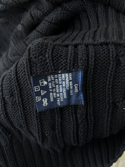 Women-Ralph Lauren® Small | Bust 19.5" | Black | Cable-Knit Sweater | Cotton | 727