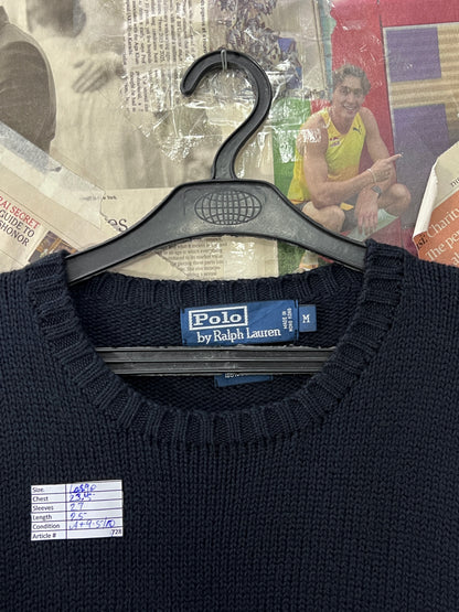 Ralph Lauren® Large | Chest 23.5 | Midnight Blue | Crewneck Sweater | Cotton | 728