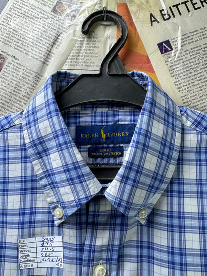 Ralph Lauren® Small | Chest 19.5" | Blue Check | Shirt | Cotton | 4134