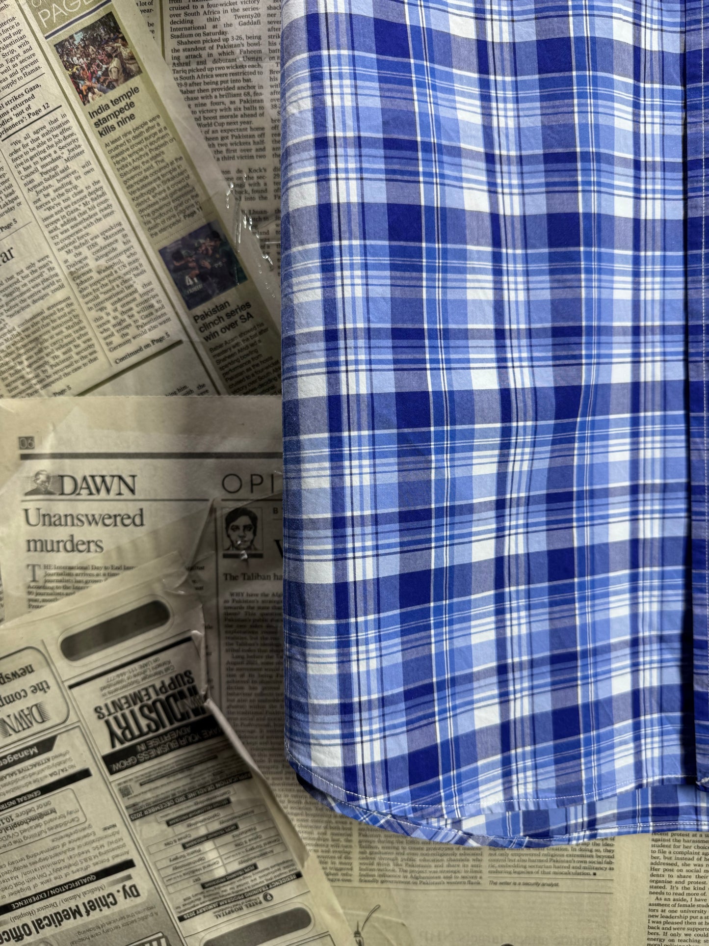 Ralph Lauren® L/XL | Chest 24.5 | Blue Check | Shirt | Cotton | 4141