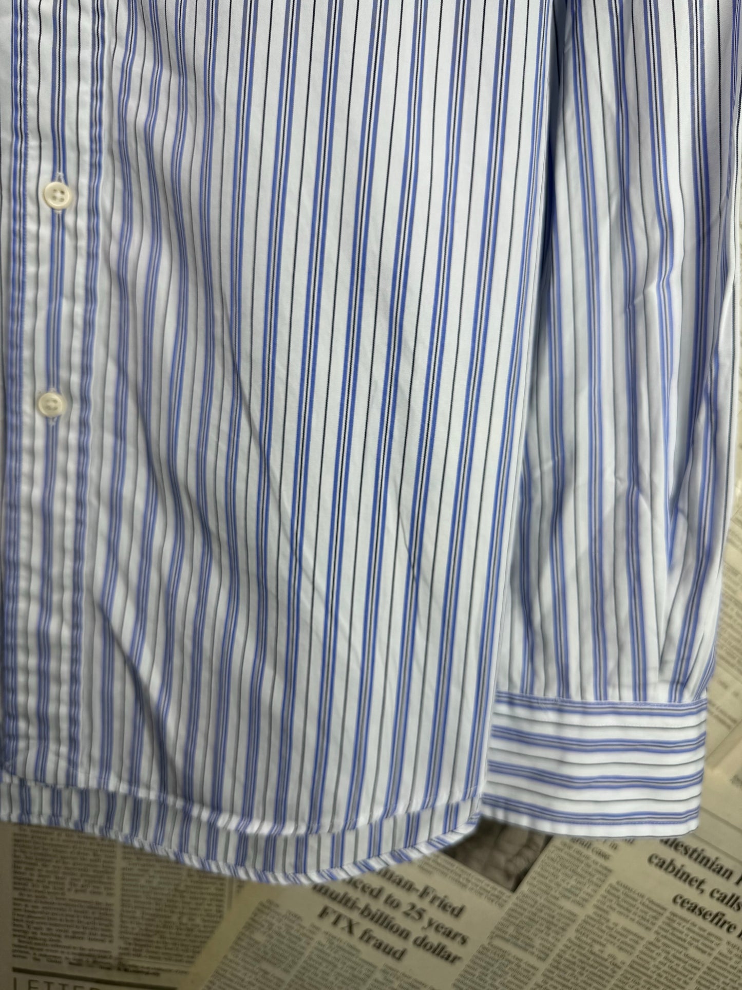 Ralph Lauren® Large | Chest 24 | White Stripe | Shirt | Cotton | 4142