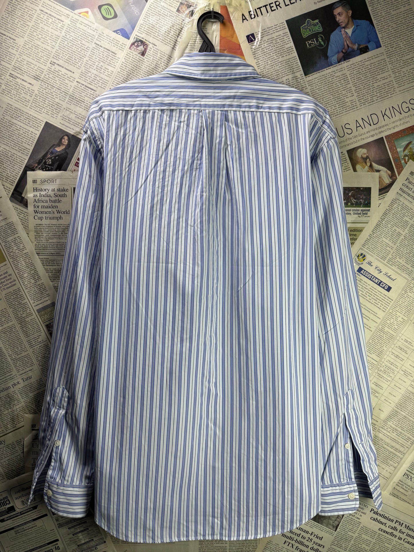 Ralph Lauren® Large | Chest 24 | White Stripe | Shirt | Cotton | 4142