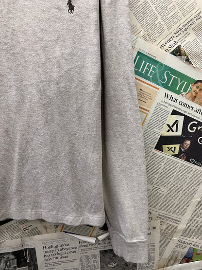 Ralph Lauren® Large | Chest 23.5 | Light Brown | Quarter Zip Sweater | Cotton | 723