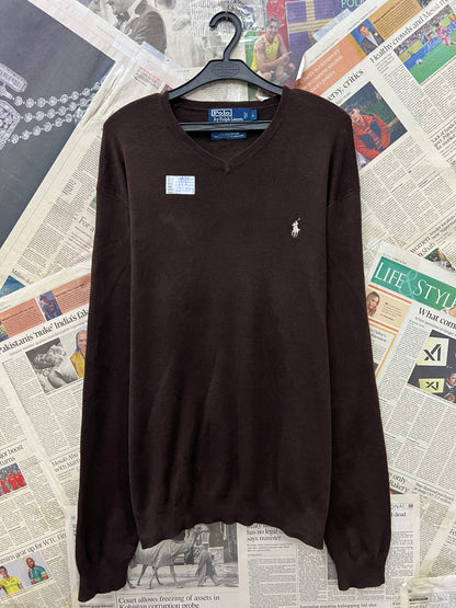 Ralph Lauren® Large | Chest 23.5 | Chocolate Brown | Sweater | Cotton | 734