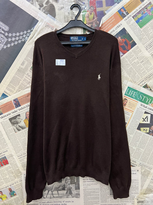 Ralph Lauren® Large | Chest 23.5 | Chocolate Brown | Sweater | Cotton | 734