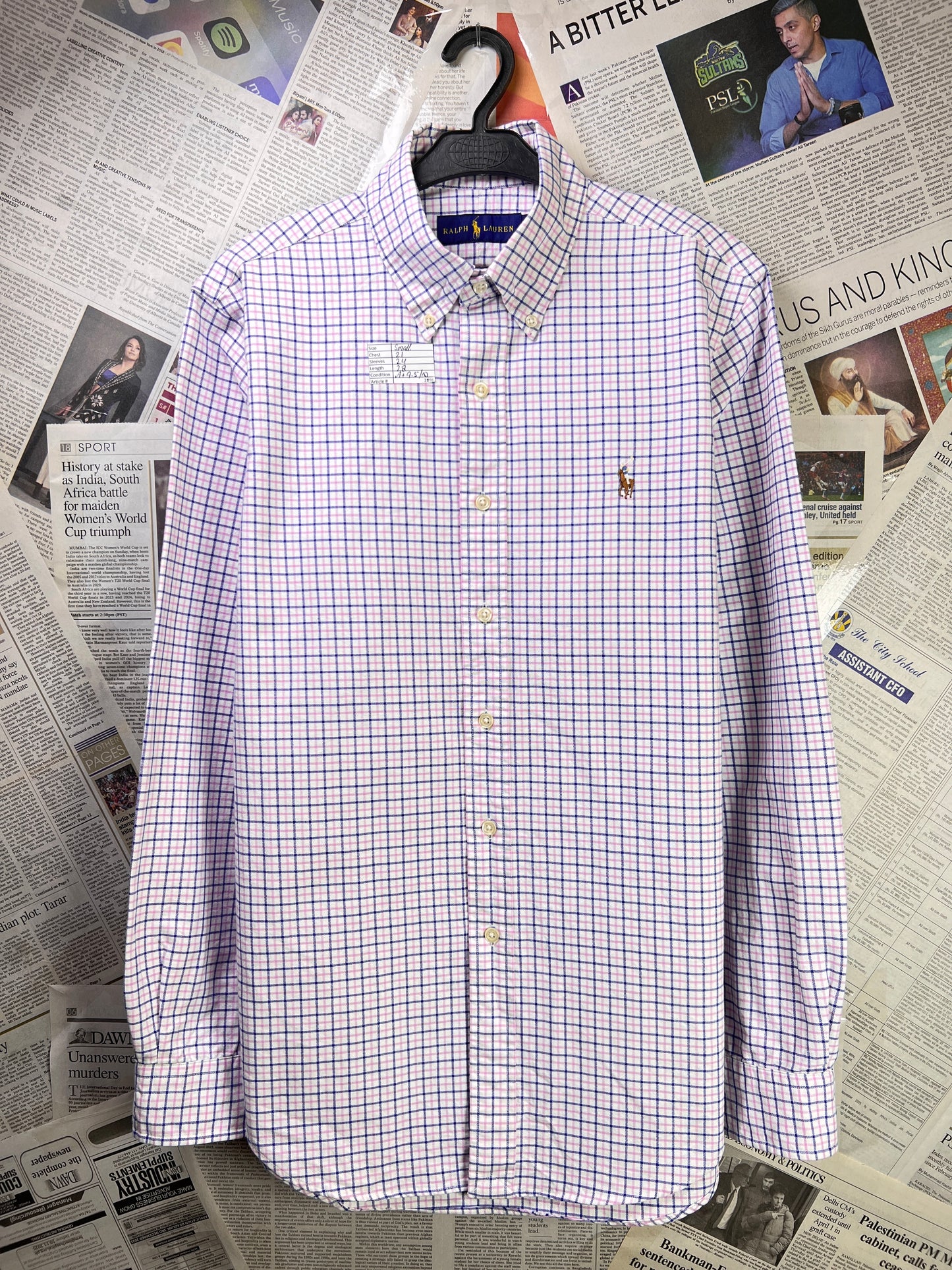 Ralph Lauren® Small | Chest 21" | Multicolor Check Oxford | Shirt | Cotton | 2296