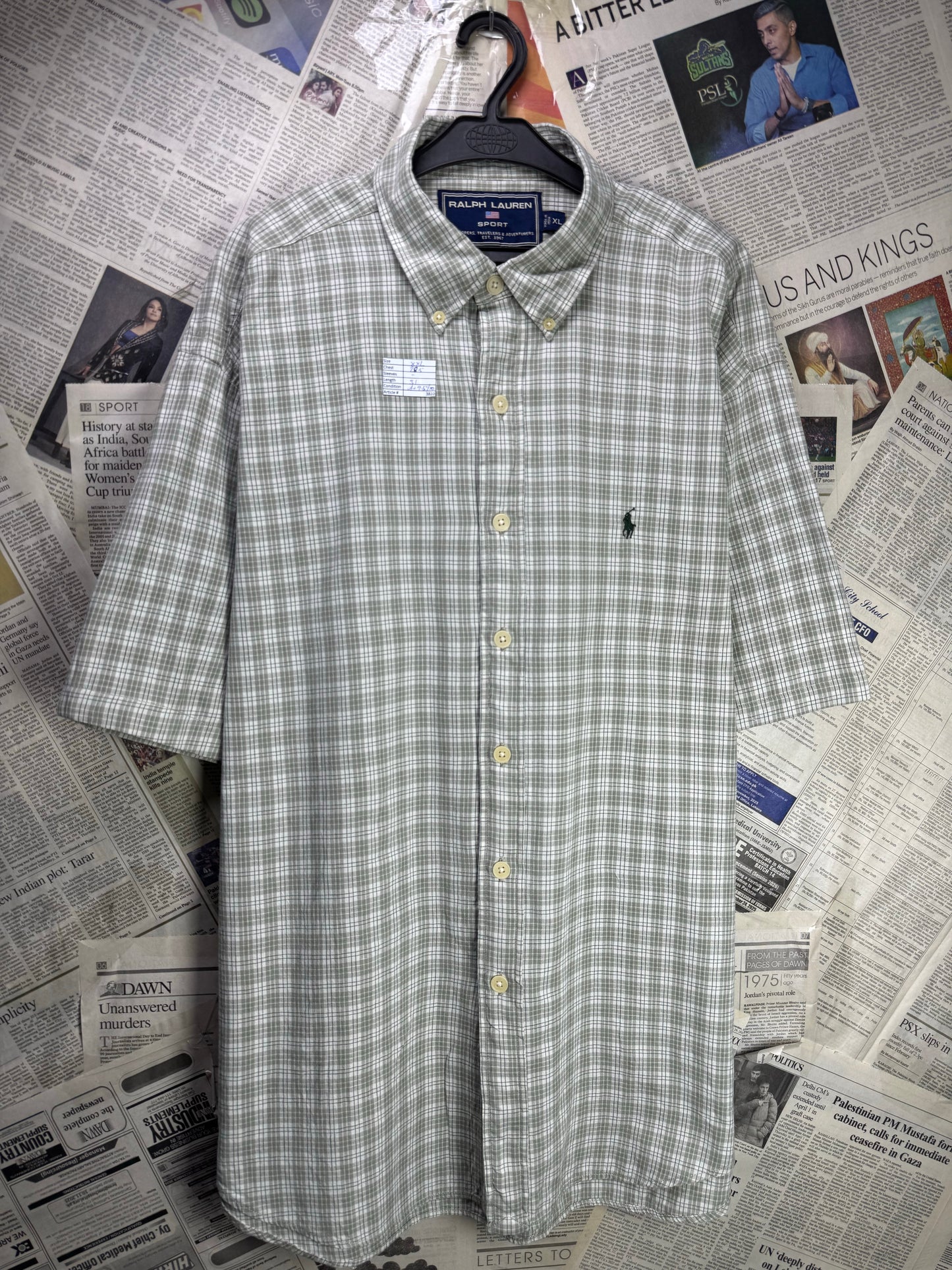 Ralph Lauren® XXL | Chest 28.5" | Check | Shirt | Cotton | 3820