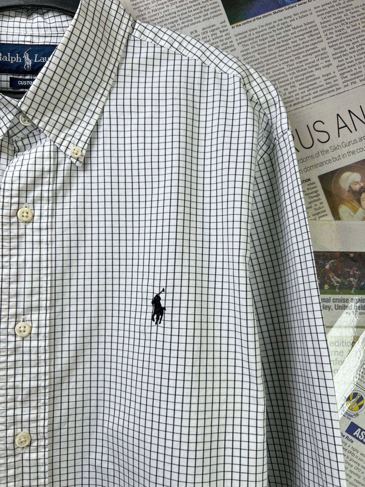 Ralph Lauren® Large | Chest 24 | White Box Check | Shirt | Cotton | 2277
