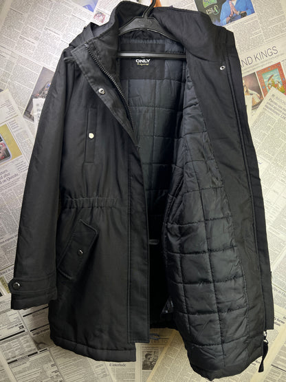 Women-ONLY® Medium | Bust 22" | Black | Long Jacket with removable fur | Polyester | 2133