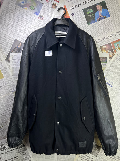 COACH® Medium | Chest 22 | Black | Varsity Jacket | Body 100% Wool & Sleeves 100% Goat Leather | 2128