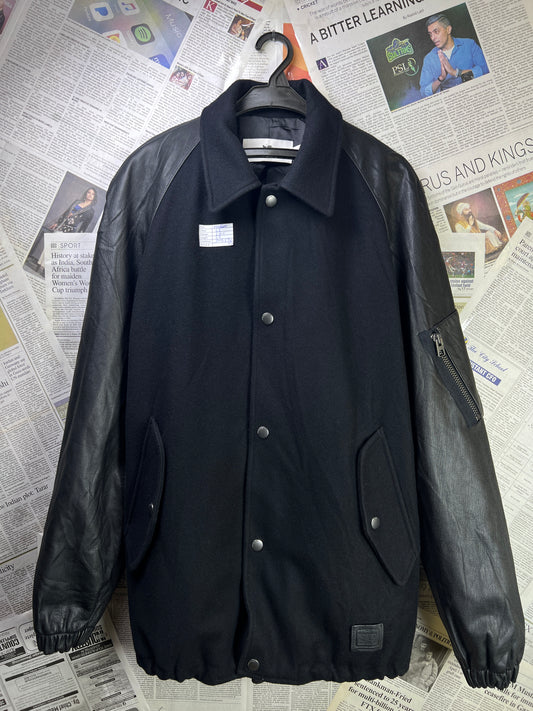 COACH® Medium | Chest 22 | Black | Varsity Jacket | Body 100% Wool & Sleeves 100% Goat Leather | 2128