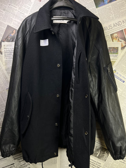 COACH® Medium | Chest 22 | Black | Varsity Jacket | Body 100% Wool & Sleeves 100% Goat Leather | 2128