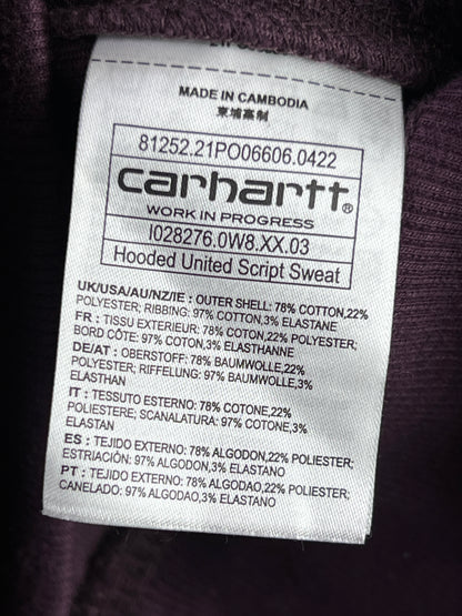 Carh*rtt® XL | Chest 25 | Deep Purple | WIP United Script Hoodie | Cotton-Poly | 2130