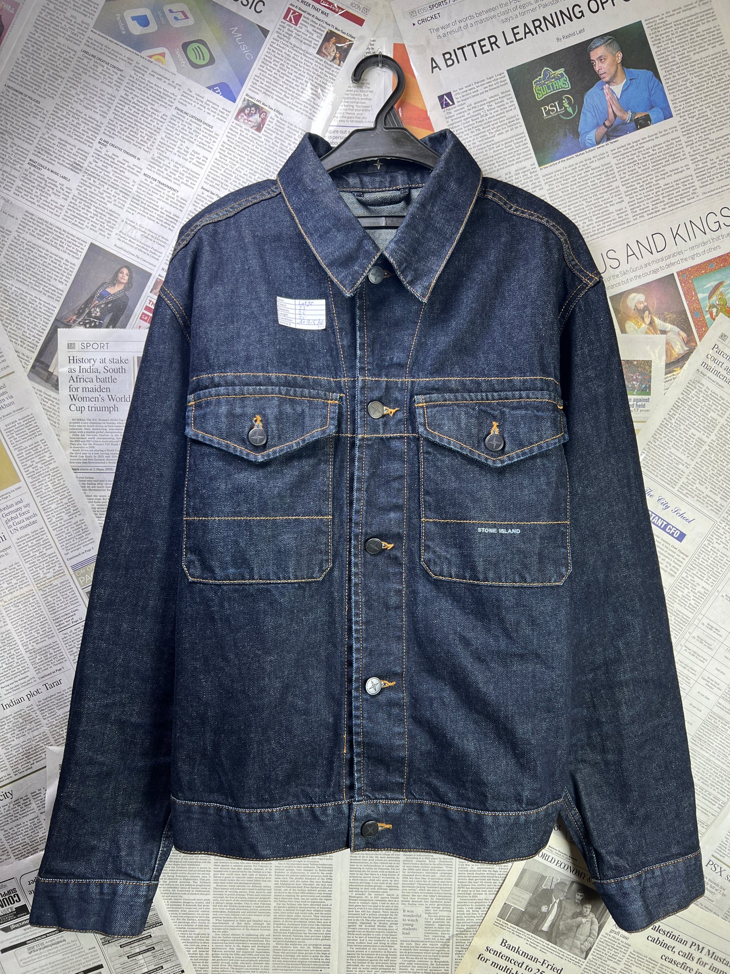 St*ne Island® Large | Chest 23 | Blue | Denim Jacket | Cotton | 2130