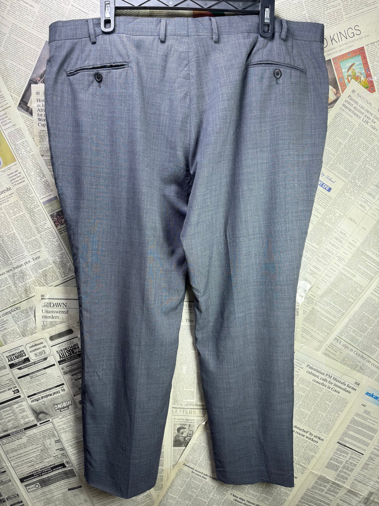 Ralph Lauren Black Label® Waist 44" to 46" | Grey | Dress Pants | Wool-Poly | 1386
