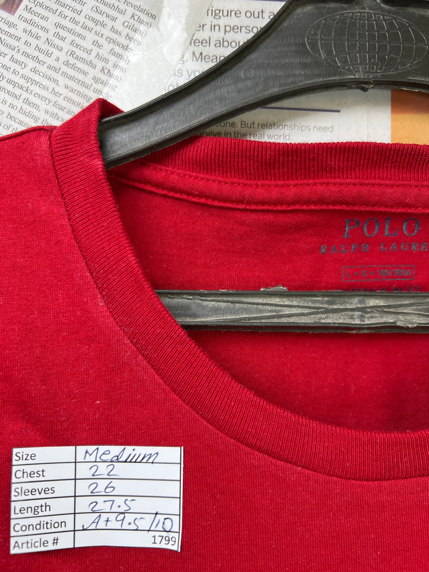 Ralph Lauren® Medium | Chest 22 | Light Sweat Shirt | Cotton | 1799