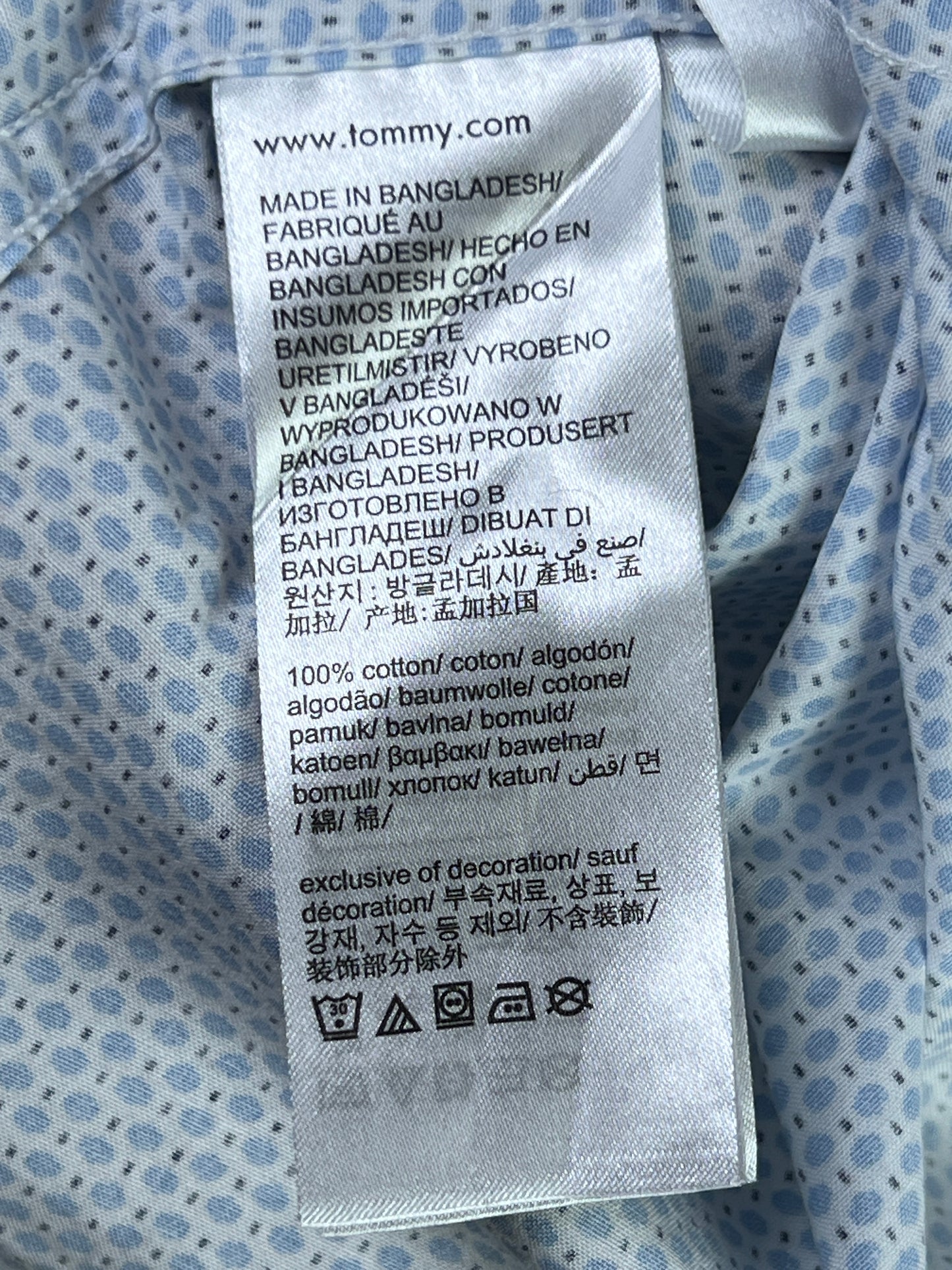 T*mmy Hilfiger® Medium | Chest 22.5 | Blue Geometric Pattern | Shirt  | Cotton | 1785