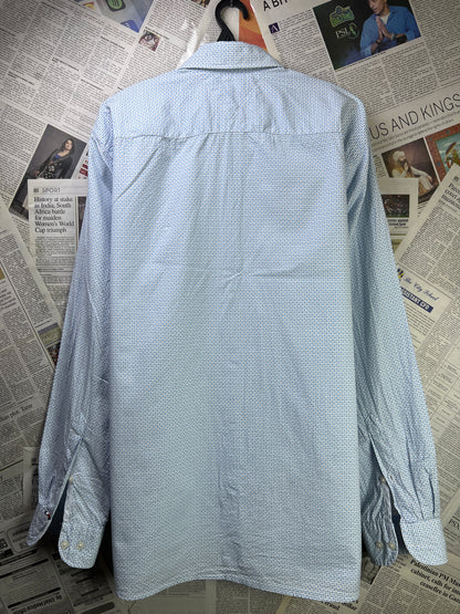 T*mmy Hilfiger® Medium | Chest 22.5 | Blue Geometric Pattern | Shirt  | Cotton | 1785