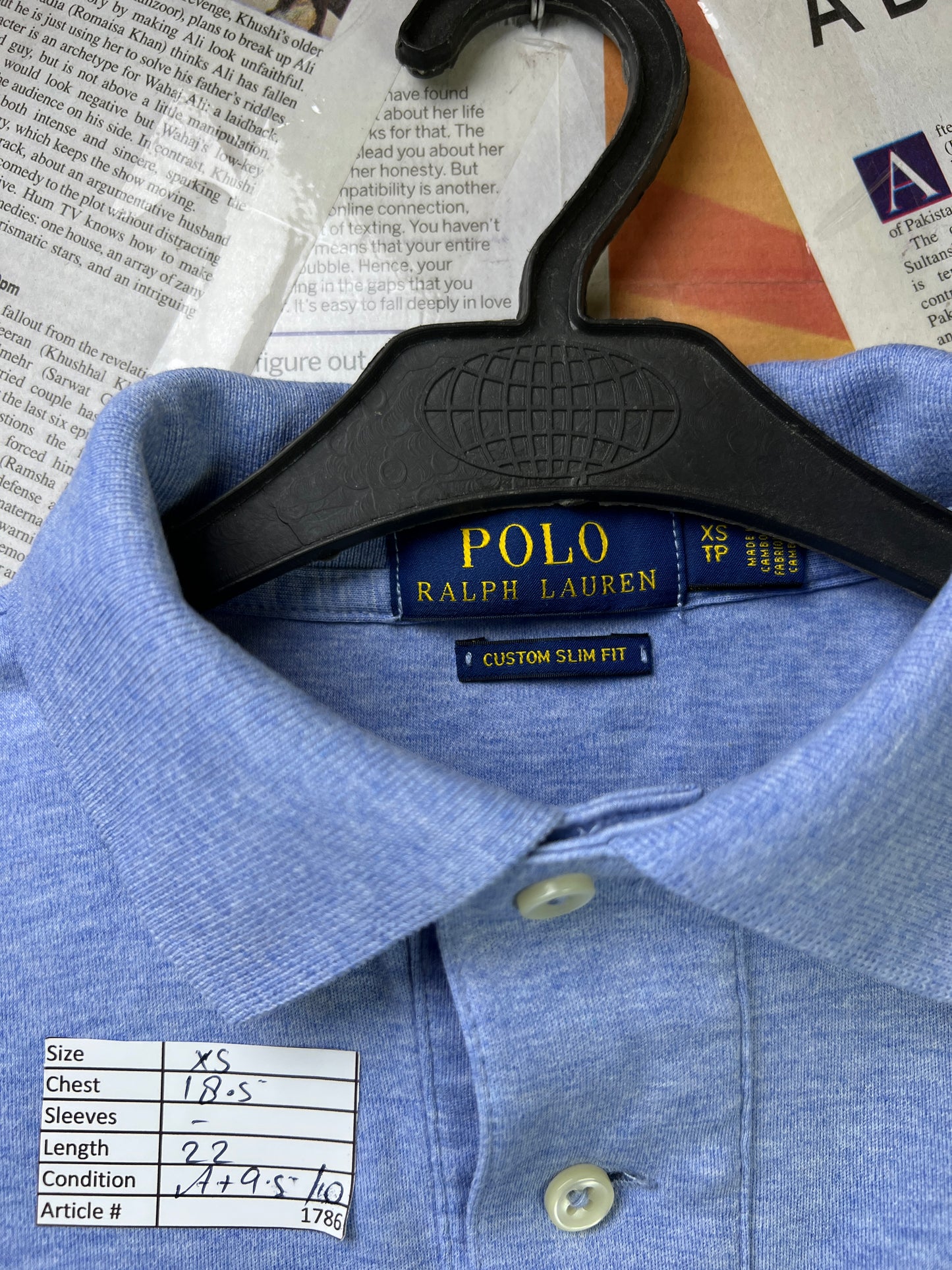 Ralph Lauren® XS | Chest 18.5 | Blue | Polo | Cotton | 1786