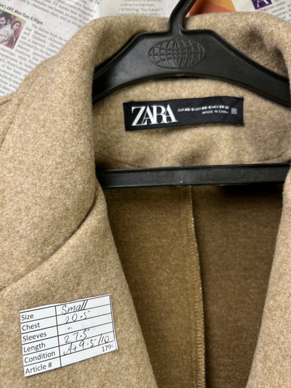 Women- ZARA® Small | Chest 20.5 | Brown | Sleeveless Coat | 1796